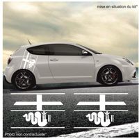 ALFA ROMEO Bandes latérales - BLANC - Kit Complet  - Tuning Sticker Autocollant Graphic Decals