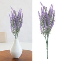 Tbest fausse lavande 25 têtes de mariage fleurs artificielles lavande faux bouquet de mariée fête décor à la maison (violet)