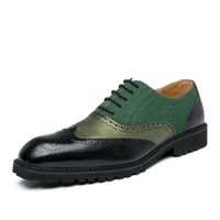 Chaussures Homme en Cuir et PU - Grande Taille - Vert - Derby et Richelieu