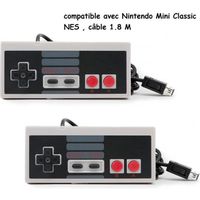 2PCS Mini Manette contrôleur Gamepad Controller pour Nintendo Mini Classic NES Joypad 1.8M câble