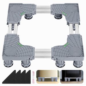 Support Réglable Pour Machine à Laver - 4 Pieds En Acier Inoxydable, Absorption Des Chocs, Max 80 Kg