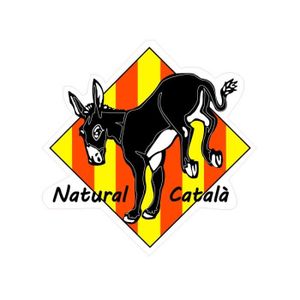 Ane burro couleur catalan autocollant plaque orange