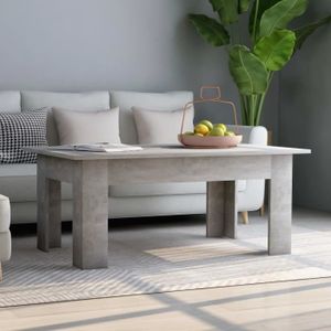 TABLE BASSE Table basse Gris béton - MILL - 100 x 60 x 42 cm - Contemporain - Design