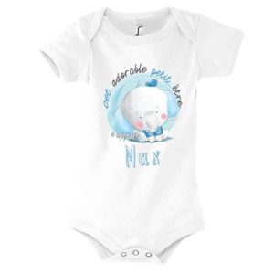BODY Max | Body avec Manche pour bébé garçon - Collection prénom Cute Mignon pour Nouveau né