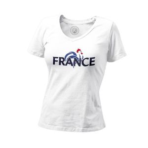 MAILLOT DE FOOTBALL - T-SHIRT DE FOOTBALL - POLO DE FOOTBALL T-shirt Femme Col V France Equipe Nationale Sport 