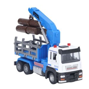 VOITURE - CAMION Pwshymi Jouet de camion d'exploitation forestière Logging Truck Toy 1:32 Log Vehicle Model avec Light Music Effect jeux table Bleu