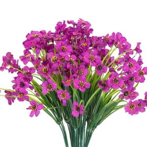 FLEUR ARTIFICIELLE Fleur Artificielle ExtéRieure Fleur Artificielle Artificielle en Plastique Plante Jardin Porche FenêTre BoîTe DéCoration (Violet)