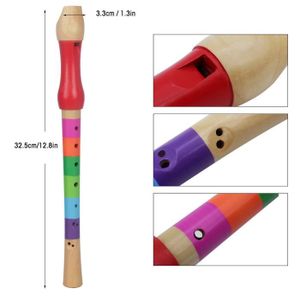 KALIMBA SURENHAP Flûte éducative Jouet éducatif léger de flûte en bois pour la pratique des enfants (multicolore) musique sanza