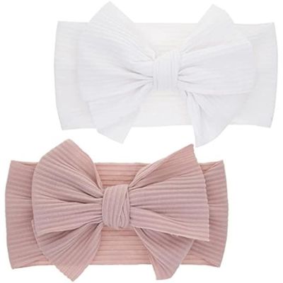 Lot De 2 Bandeaux Pour Bébé Fille - Élastiques Avec Fleurs, Confortables, Pour Séance Photo Ou Quotidien