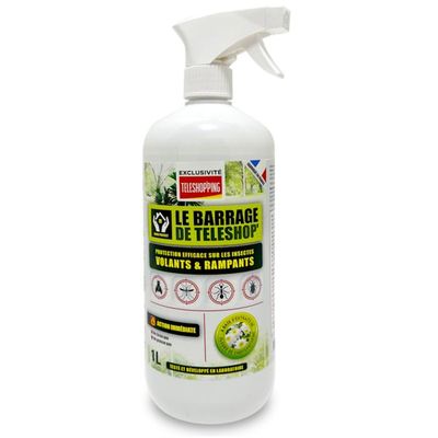 Spray Anti-insectes VENTEO - Barrière Longue Durée 10 Jours - Pour Intérieur/extérieur (maison, Jardin, Piscine) - À Base De Géraniol Et Pyrèthre - 5