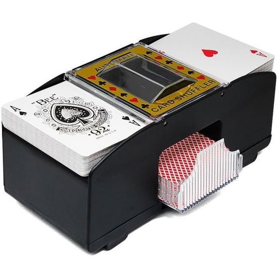 Mélangeur De Cartes Automatique 4 Jeux - Relaxdays - Machine à Battre Les Cartes - Noir/jaune