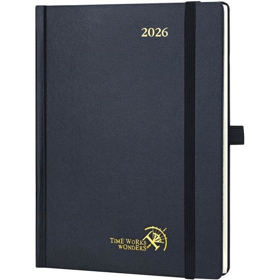 POPRUN Agenda 2025 Semainier 22 x 16,5 cm - Couverture Souple en PU Cuir Spirale, Vertical Planner, D'Jan 2025 à Déc 2025-12 Mois, Avec règle signet, Papier 100 g/m², Rose