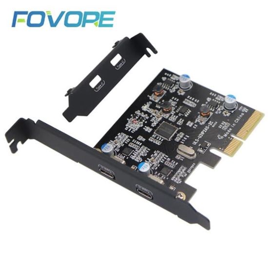 PCI-e Express To USB C 2 Port Expansion Card  USB3.1 10Gbps  With Asmedia Chipset For Desktop Pc Windows 7 8 10 11 Linux - Foto 2
