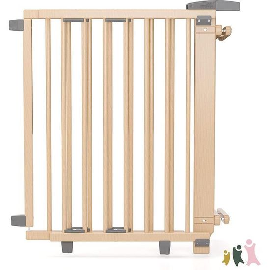 Geuther 2733+ Barrière De Sécurité Pivotante Extra Haute Pour Escalier Et Porte - Bois Non Traité