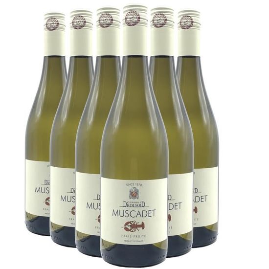 Muscadet Homard Blanc 2022 Lot de 6x75cl Vignoble Drouard Vin AOC