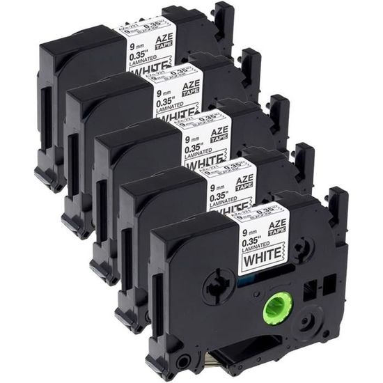 Compatible avec Brother TZ TZe Cassette ruban pour étiqueteuse P-Touch 9-12- 18MM