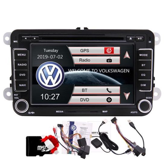7 pouces Lecteur DVD de voiture stéréo pour Vw Golf Jetta Passat Tiguan Touran Eos Navigation GPS Bluetooth Headunit à Autoradio Das