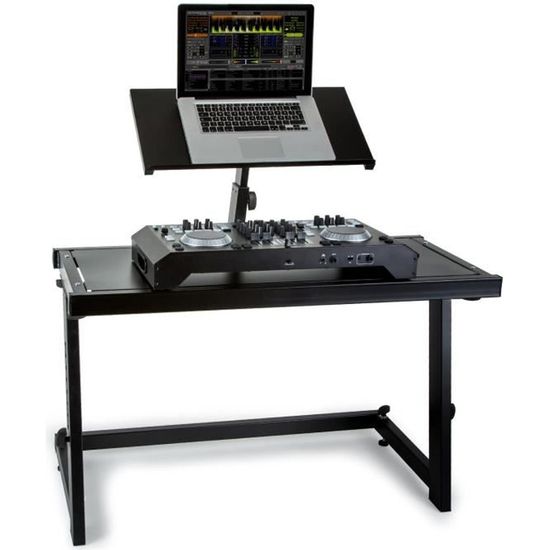 Ibiza DJ-Pult DS20 Pupître DJ Support portable à hauteur réglable pour ordinateur , platine ou table de mixage - Construction métal