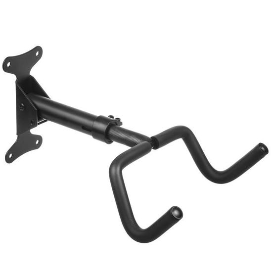 Support Mural Pour Vélo Maclean MC-484 - Charge Max 30 Kg, Réglable 37-47 Cm - Acier, Noir - Économiseur D'Espace