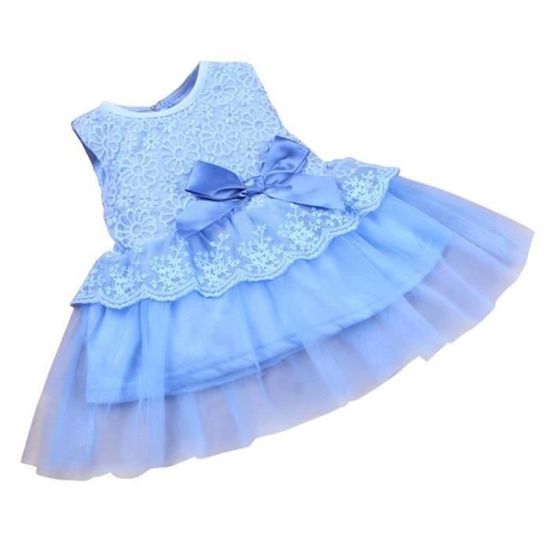 Robe Fille Bébé Tulle Papillon Sans Manches – Tutu Mariage Ou Anniversaire, Rose Bleu Violet, 6 Mois à 5 Ans