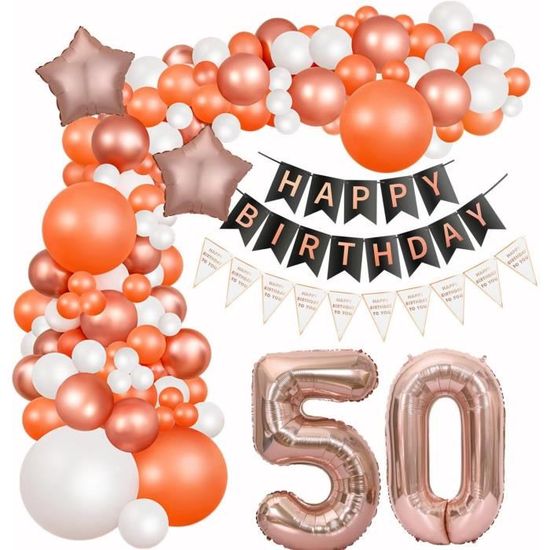 Décoration Anniversaire Femme Fille Blanc Or - Arche Ballons, Banderole, Nappe Et Accessoires
