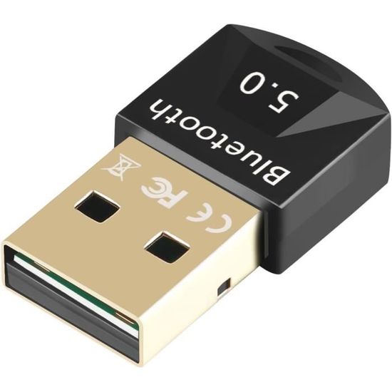 Adaptateur Bluetooth 5.0 USB – Dongle Sans Fil Ultra Stable Pour PC, Casque, Manette, Souris, Clavier Et Imprimante – Compatible Windows, Linux