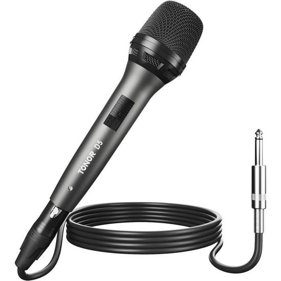 TONOR Micro Dynamique Vocal pour Le Chant, Microphone de karaoké Filaire Portable, Micro de