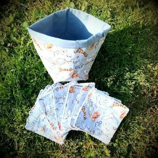Lingettes Démaquillantes Lavables Harry Potter – Lot Avec Pochette