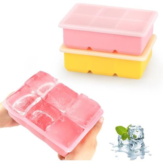 Lot De 2 Bacs à Glaçons Pour Congélateur, Avec Couvercle, En
