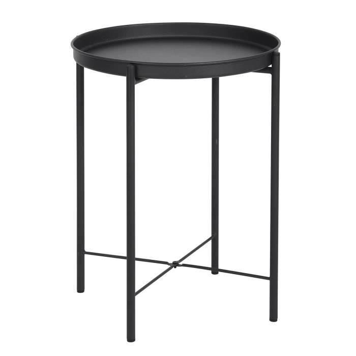 Lena Bout De Canape En Metal Noir L 43 5 Cm Achat Vente