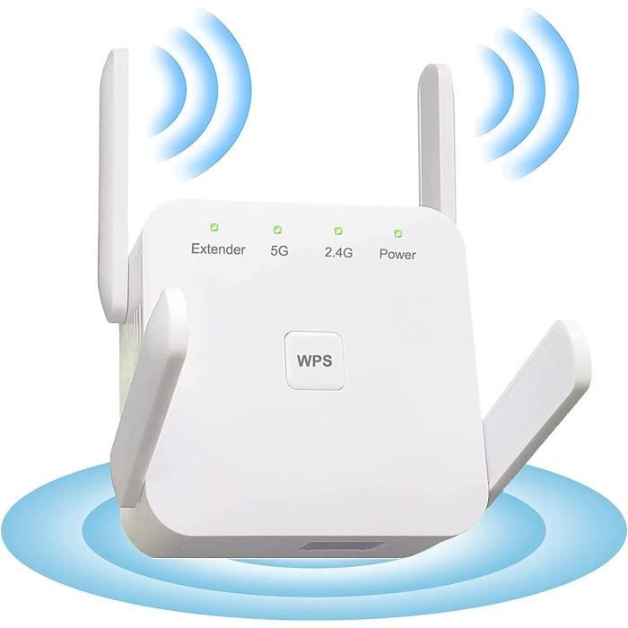 Répéteur wifi 1200mbps, 2.4g 5g double bande, 4 antennes, mode ap ...