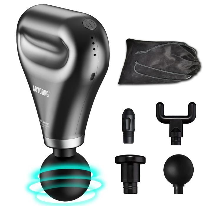 AOYODKG Pistolet de Massage Musculaire, Masseur de Muscle Profonds avec , 4 Têtes de Massage , pour Récupération de Fatigue