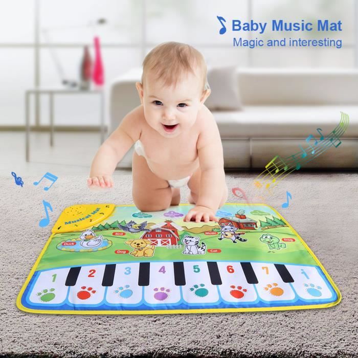 Tapis D'Eveil QAT3F Bébé Musique Mat Enfants Crawling Piano Tapis éducation musicale jouets pour enfants cadeaux, bébé Musique Mat,