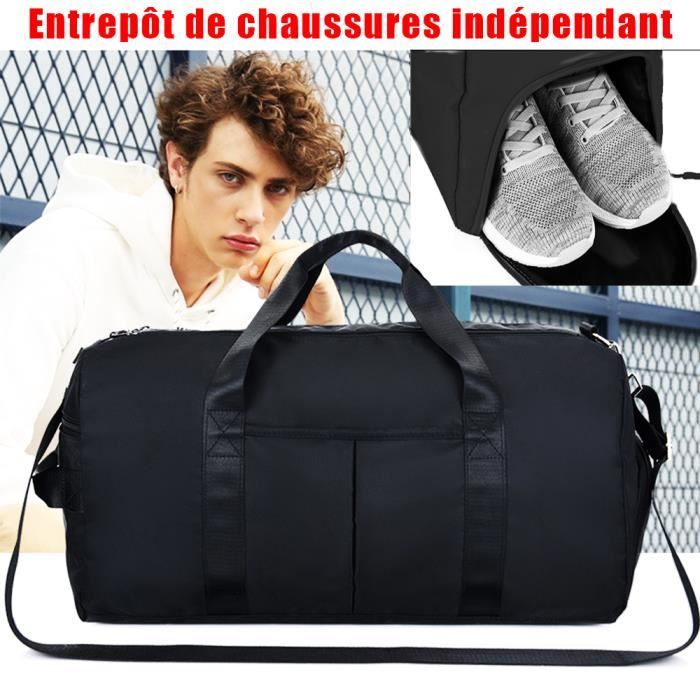 Sac de Sport + Fonction à Dos,Compartiment Chaussures,Cabas de Fitness Voyage Bain Bagage Gym Football Basket-Ball Tennis Yoga Gym
