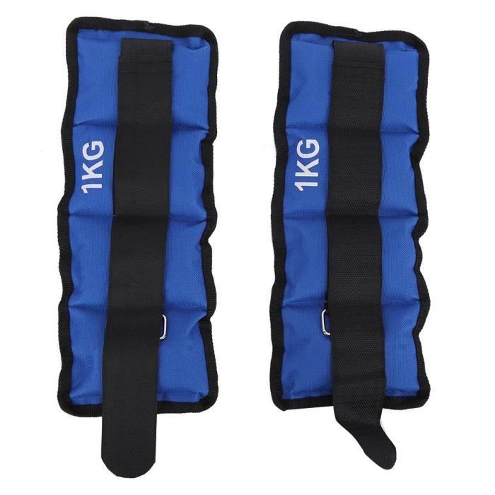 2 pièces jambe cheville poignet sac de sable poids sangle équipement de musculation pour gym fitness yoga course (1 kg)