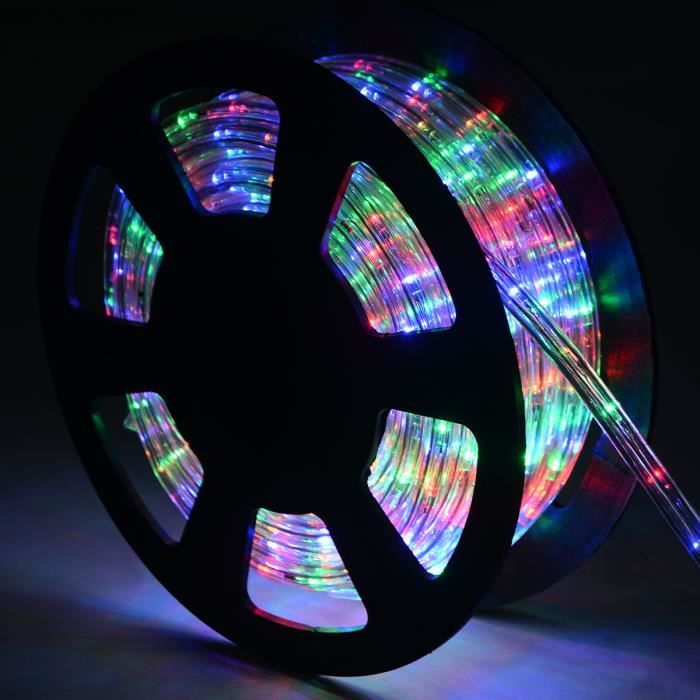 COSTWAY 20M Tube Lumineux Extérieur LED Guirlande Lumineuse Décoration Noël avec 720 Lampes et Adapteur d’alimentation Multicolore