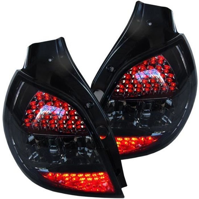 feux arrières design, LED, noir, CLIO 09.05->> pour: Renault Clio 05-09