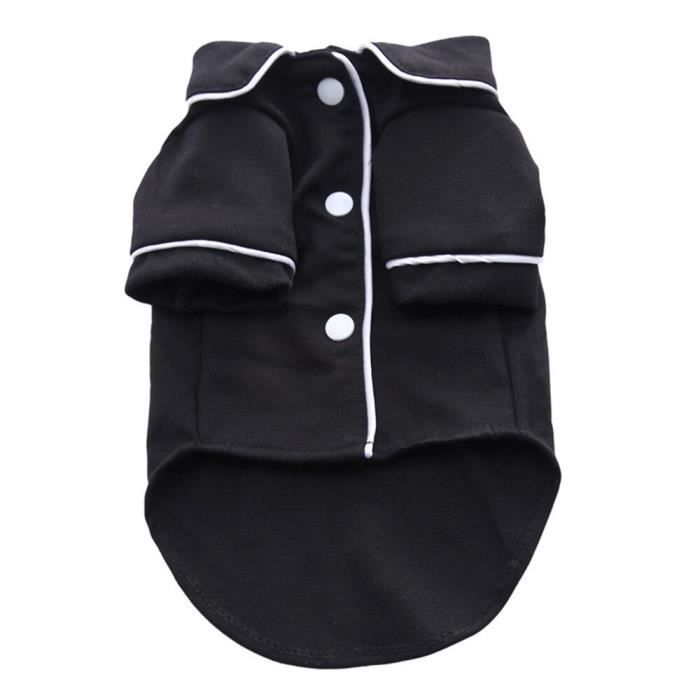 Manteau Blouson,Vêtements pour chiens de compagnie chien chiot Gilet chemise pour Chihuahua français bouledogue - Type Black-S
