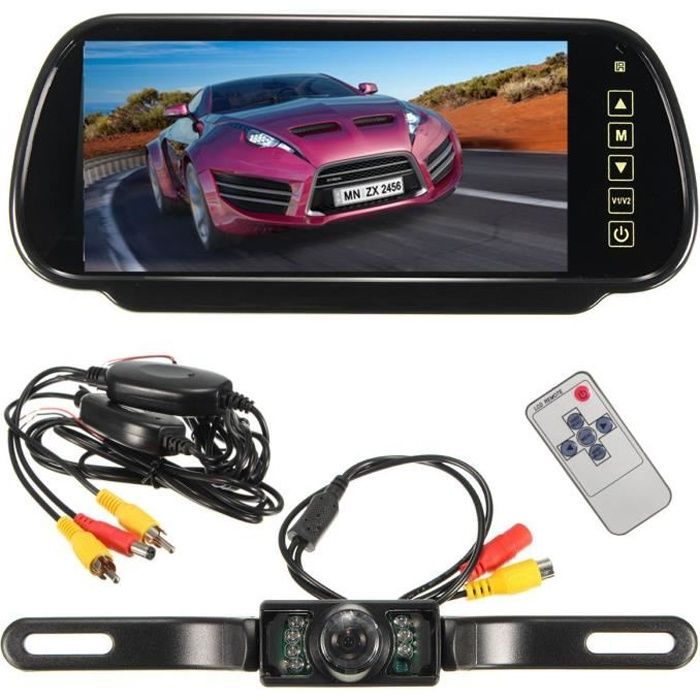 TEMPSA Universel IR Caméra Recul écran tactile Sans fil 7'' LCD Rétroviseur Miroir Arrière Moniteur