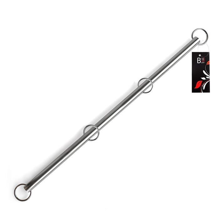 BARRE D'ÉCARTEMENT À LA FINITION SOIGNÉE 60 cm avec 4 mousquetons pour menottes ou chevillères-Jeux d'attache et de soumission ér