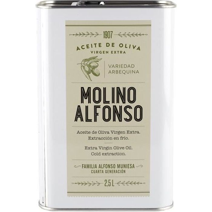Huile d'olive extra vierge Arbequina (boîte de 2,5 litres) - Molino Alfonso