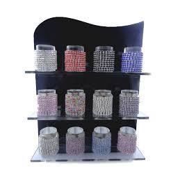 Lot 105 Bagues Strass Colorés Avec Présentoir Idéal Investisseurs