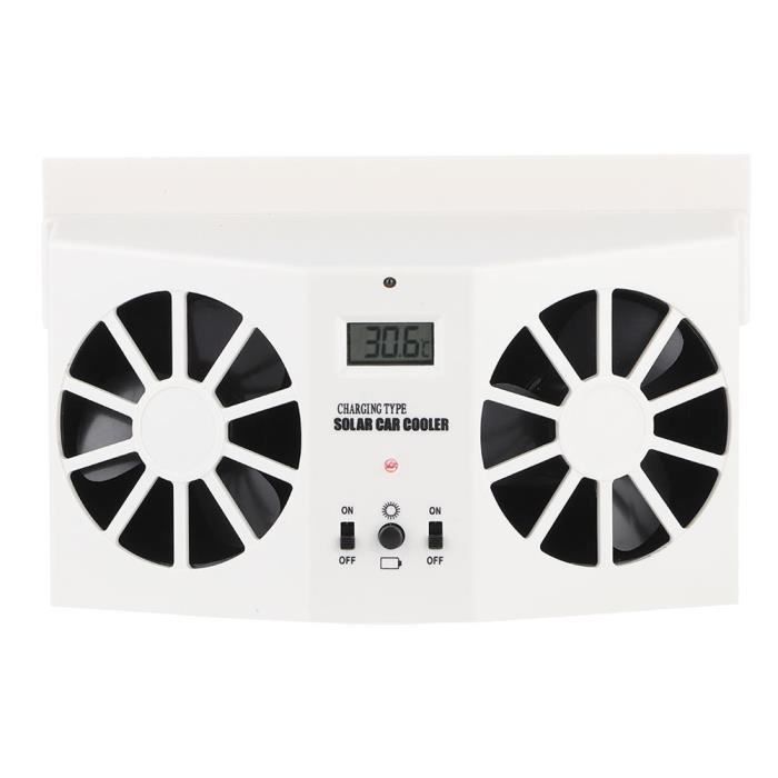 YOSOO ventilateur d'extraction à énergie solaire de voiture Blanc de refroidissement de radiateur d'échappement de ventilateur