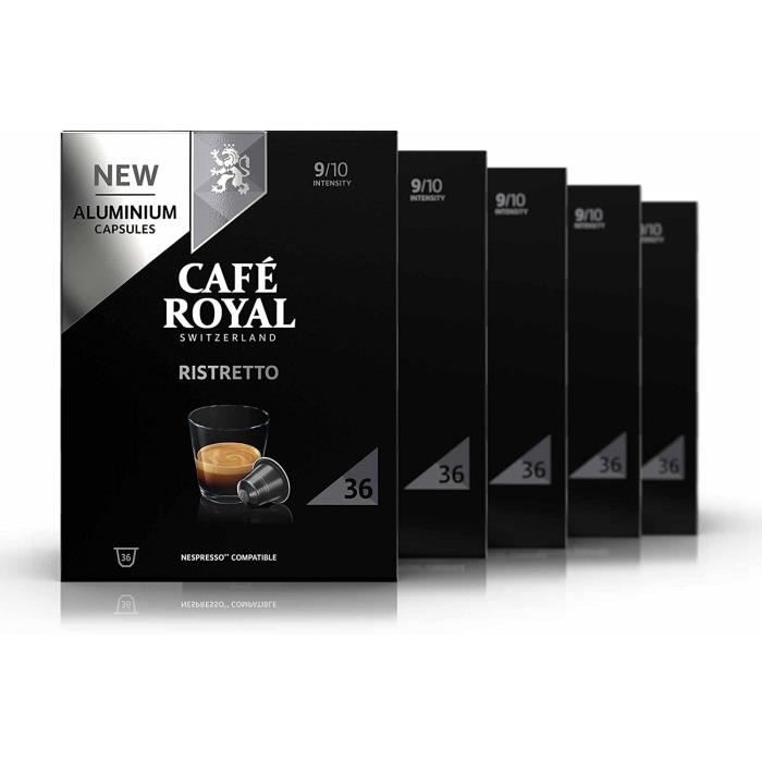 CAFE ROYAL PRO - 180 CAPSULES COMPATIBLES NESPRESSO PRO® - RISTRETTO - 5 Boites de 36 Capsules Café Nespresso Pro®
