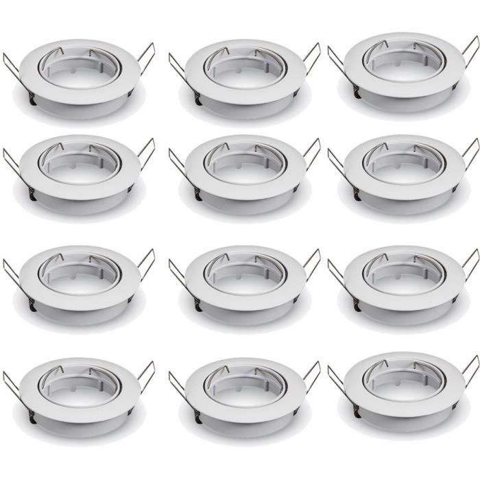 Lot de 12 supports encastrable orientable blanc D82