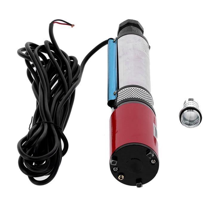 HURRISE Pompe à eau solaire Pompe de Puits Profond DC Grand Débit Haute Levée Solaire Moteur Laiton Turbine Flottante S‑4‑55