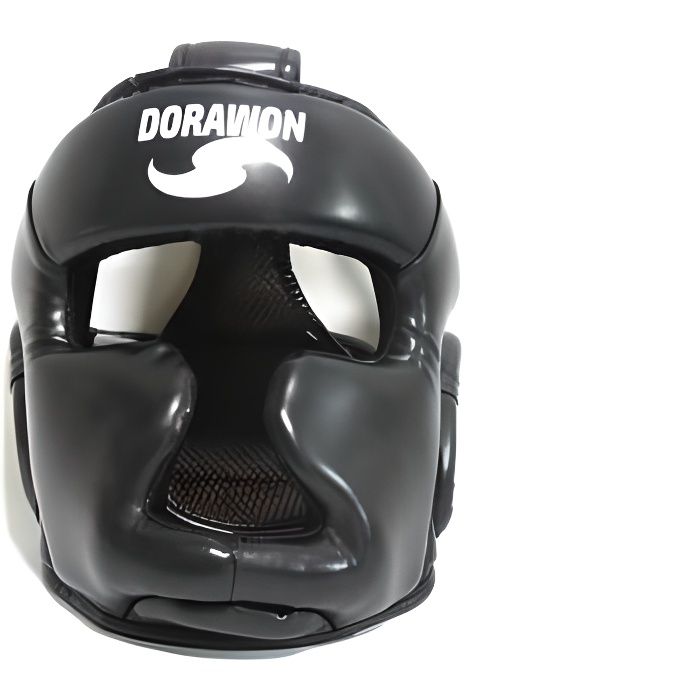DORAWON, Casque de protection boxe KANSAS , noir. Casque de boxe et sport de combat ideal pour les entraînements et les