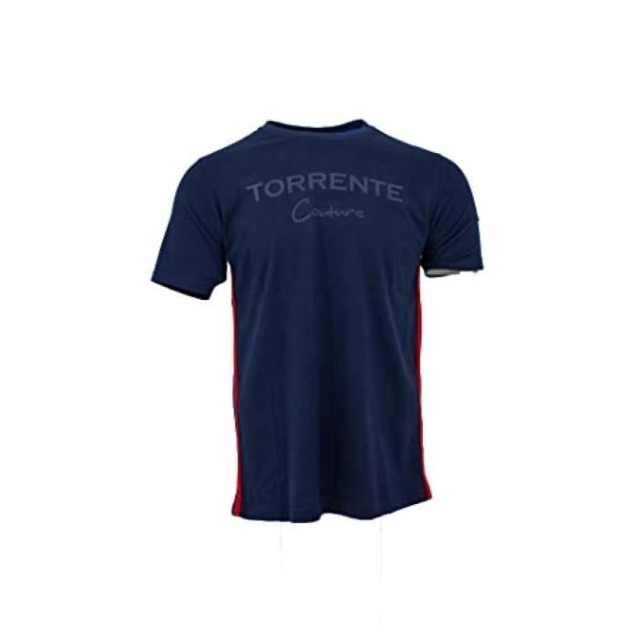 T-shirt manches courtes col rond uni Torrente Couture Ancaeum - Bleu Marine