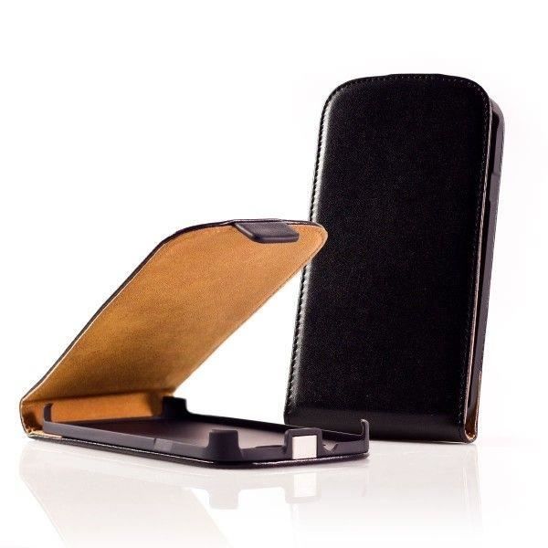 Housse etui coque cuir ultra mince noir pour nokia asha 501