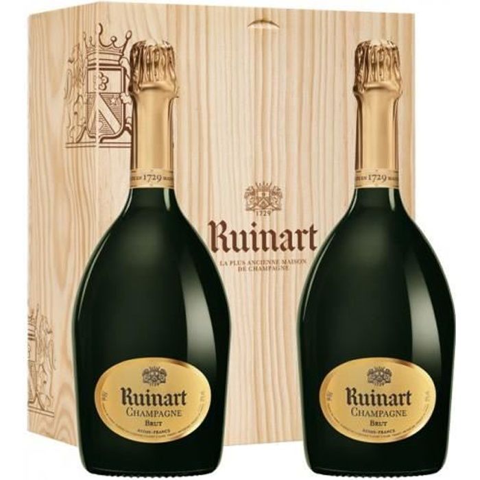 Caisse Bois Duo Champagne R de Ruinart Brut 75 cl